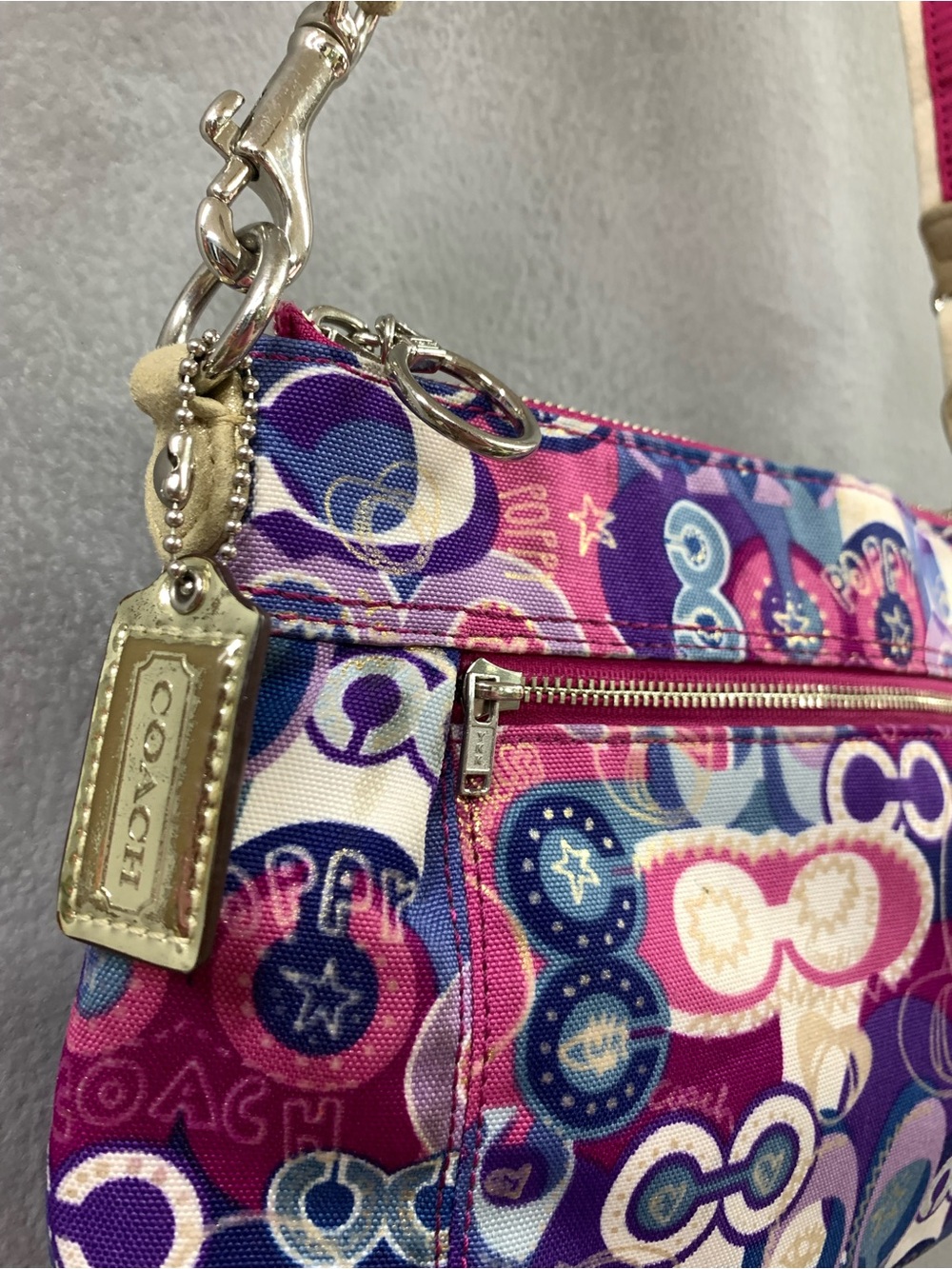 Coach Poppy Pop C Signature Graffiti Sequin Crossbody Purse #46347 y2k - Picture 5 of 15